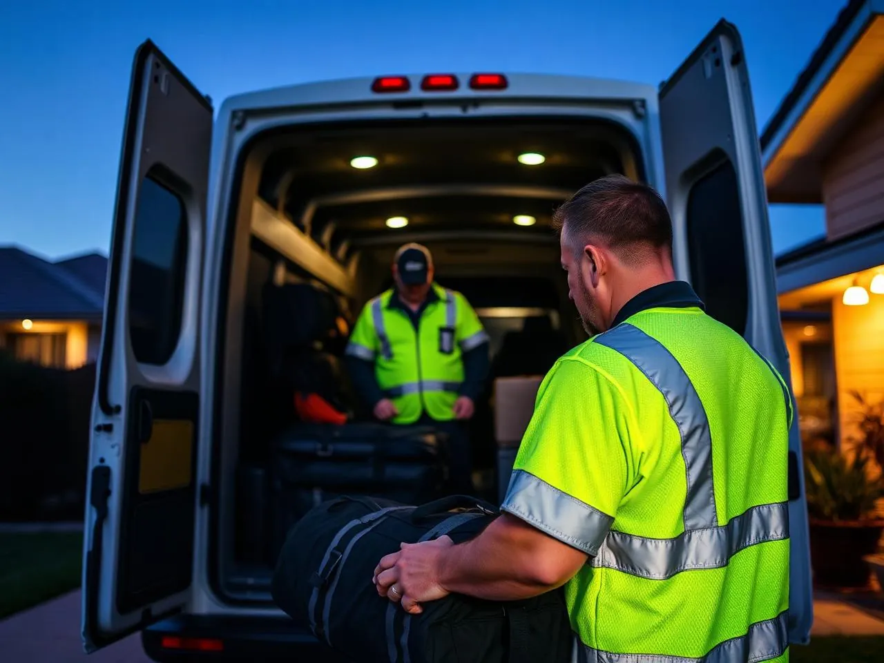 Hervey Bay Shuttle Bus Service shuttle collecting FIFO workers before a pre-dawn departure